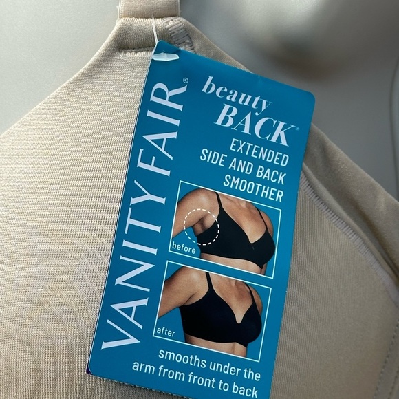 Vanity Fair Full Figure Wirefree Extended Side Back Smoother Bra - Nude - Picture 6 of 7